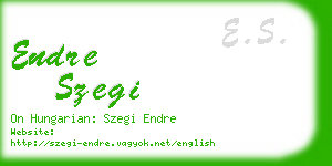 endre szegi business card